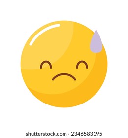 Vector flat emoticon reaction on white background.