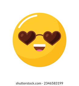 Vector flat emoticon reaction on white background.