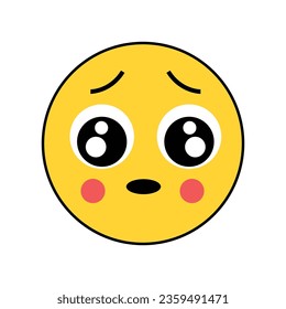 Vector flat emoticon reaction on white background