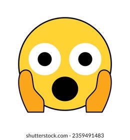 Vector flat emoticon reaction on white background