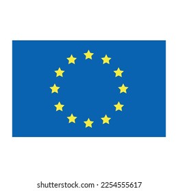Bandera plana de la Unión Europea aislada en fondo blanco