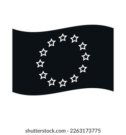 Vektor-Europafahne einzeln auf weißem Hintergrund