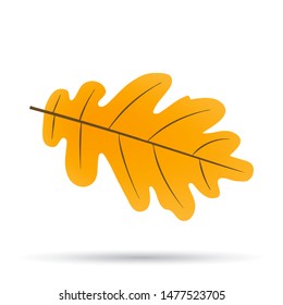 Vector flat fall autumn leaf isolated on white background