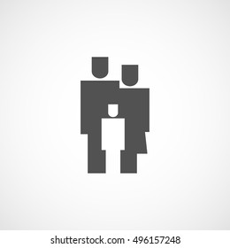 Vector flat family icon. Isolated black icon for logo, web site design, app, UI.