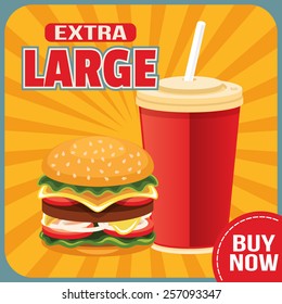 Vector flat fast food illustration