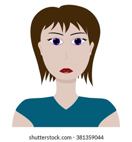 Vector flat female vector woman in a hat  icon 10