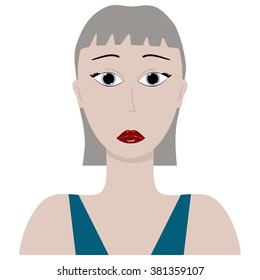 Vector flat female vector woman in a hat  icon 8