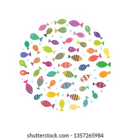 VEctor flat fish background template