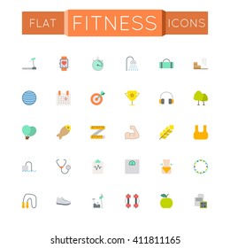 Vector Flat Fitness Icons