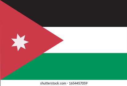 Bandera plana vectorial de Jordania