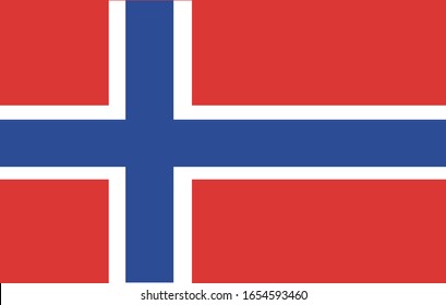 Bandera plana vectorial de Noruega