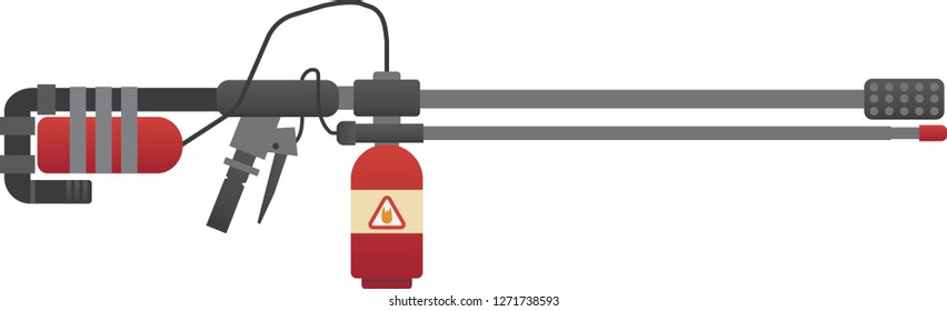 Vector Flat Flamethrower Weapon