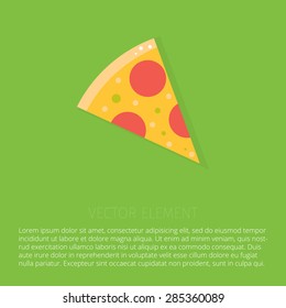 Vector flat food icon. Pizza