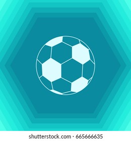 Vector flat football icon on hexagonal background 