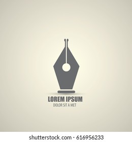 vector flat Fountain pen icon isolated. blogger or writer flat design style logo template with nib