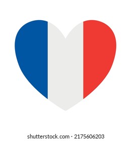 Vektorgrafik-Flaggschiff Frankreich - Herz einzeln auf weißem Hintergrund