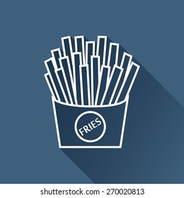 Vector flat fries icon isolated outline. Eps10