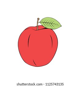 vector flat fruits apple icon simple minimalist