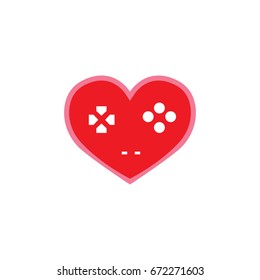 Vector flat gamer logo with signature I love games
