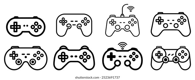 Vector flat Gaming Joystick Icon set