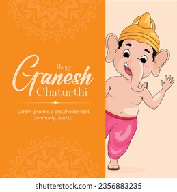 vector flat ganesh chaturthi horizontal banner template