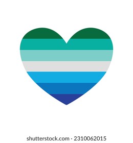 Vector flat gay lgbt flag heart isolated on white background