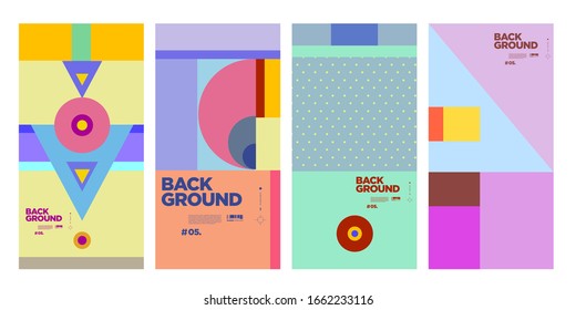 vector flat geometric and curve background pattern in soft colors for summer event and decoration
