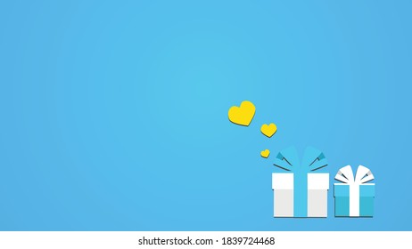 Vector Flat Gift Box Design Simple Background 