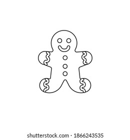 Vector flat ginger bread icon isolated on white background