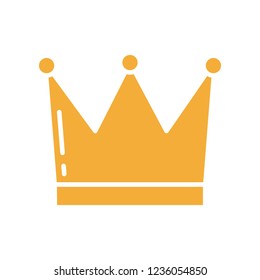 Vector flat glyph icon design. Golden crown illustration