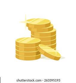 Vector flat gold coins icon