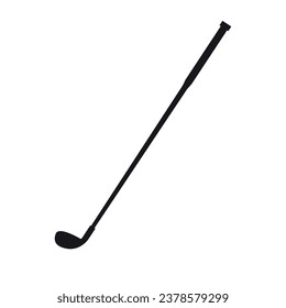 Vector flat golf stick silhouette isolated on white background