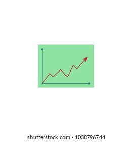 Vector flat graph chart icon. Abstract financial growth diagram, business finance data report presentation element. Isolated illustration on a white background.