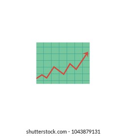 Vector flat graph chart icon. Abstract financial growth diagram, business finance data report presentation element. Isolated illustration on a white background.