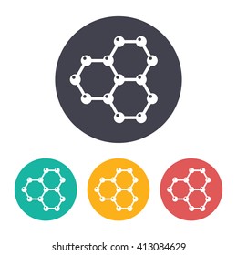 Vector Flat Graphene Icon With Set Of 3 Colors . Science Illustration 