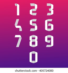 Vector flat graphic style numbers set for mobile UX/UI kit and web design