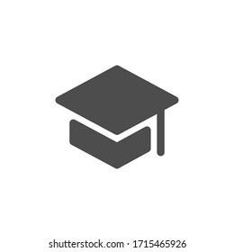 vector flat gray icon school or university student hat