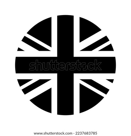 Vector flat Great Britain flag circle isolated on white background