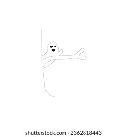 vector flat halloween ghost illustration