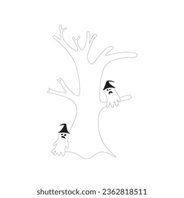 vector flat halloween ghost illustration