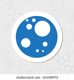 Vector flat halloween icon. Simple illustration. flat sticker full moon on white background 