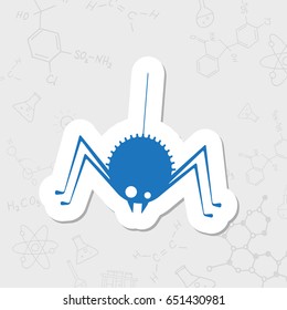 Vector flat halloween icon. Simple illustration. flat sticker Spider on white background 