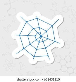 Vector flat halloween icon. Simple illustration. flat sticker spider net on white background 