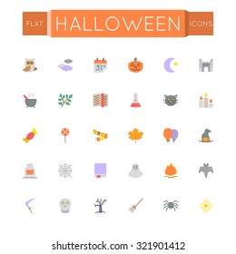 Vector Flat Halloween Icons