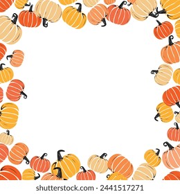 Vector flat Halloween pumpkin seamless pattern design cartoon style pumpkin sticker illustration Printable pumpkin texture signboard design. Halloween, Thanksgiving Holiday and Pumpkin Concept Design.