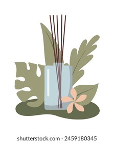 Vector flat hand drawn aromatherapy composition