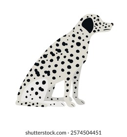 Vector flat hand drawn Dalmatian dog isolated on white background