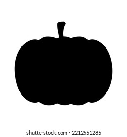 Vector flat hand drawn pumpkin silhouette isolated on white background