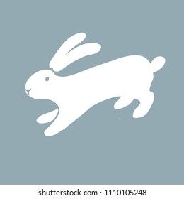 Vector flat hand drawn rabbit