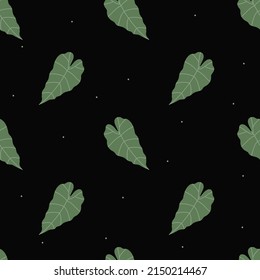 Vector flat hand drawn seamless pattern with houseplant